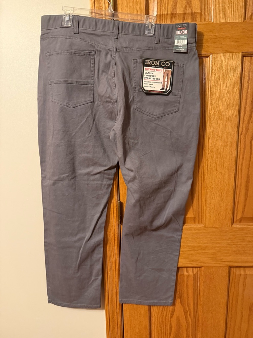 NWT Iron Co. Harbor grey Patriot pants, 40 x 30